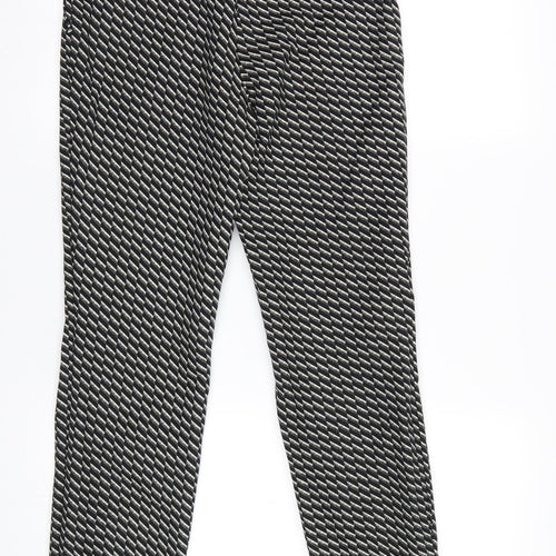 Papaya Womens Black Geometric  Trousers  Size 8 L28 in