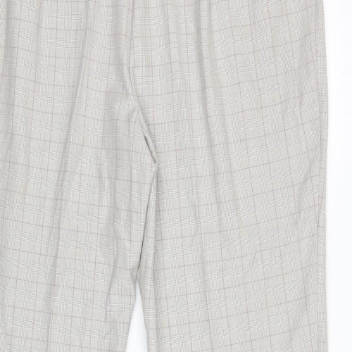 Agenda Womens Grey Check  Cropped Trousers Size 20 L23 in