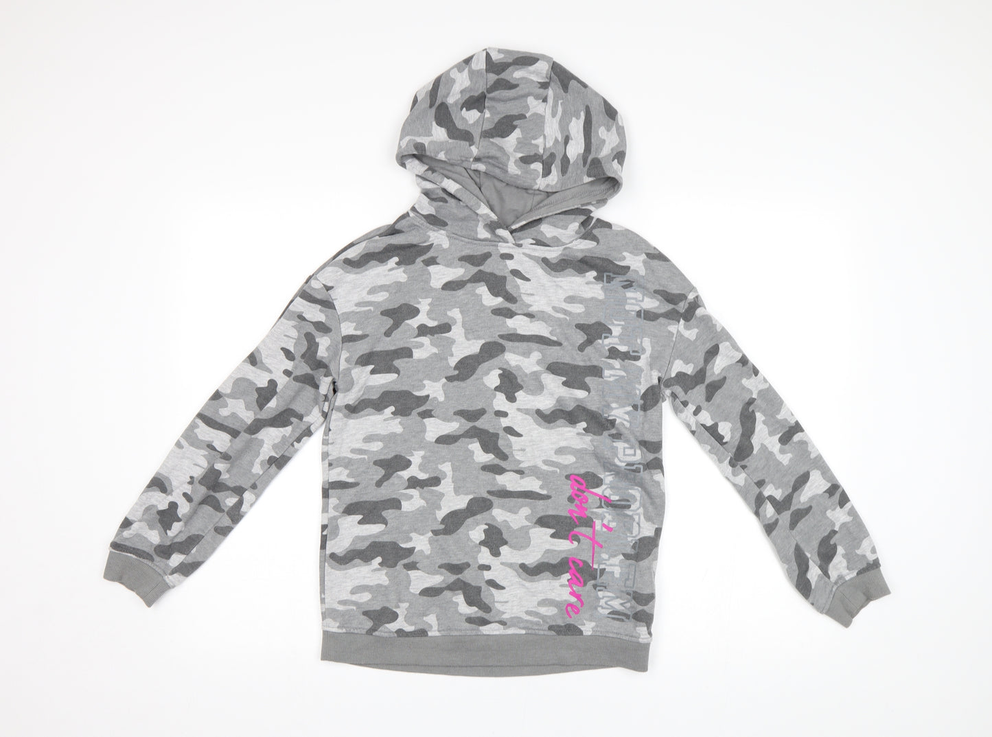 Primark Girls Grey Camouflage  Pullover Hoodie Size 11-12 Years