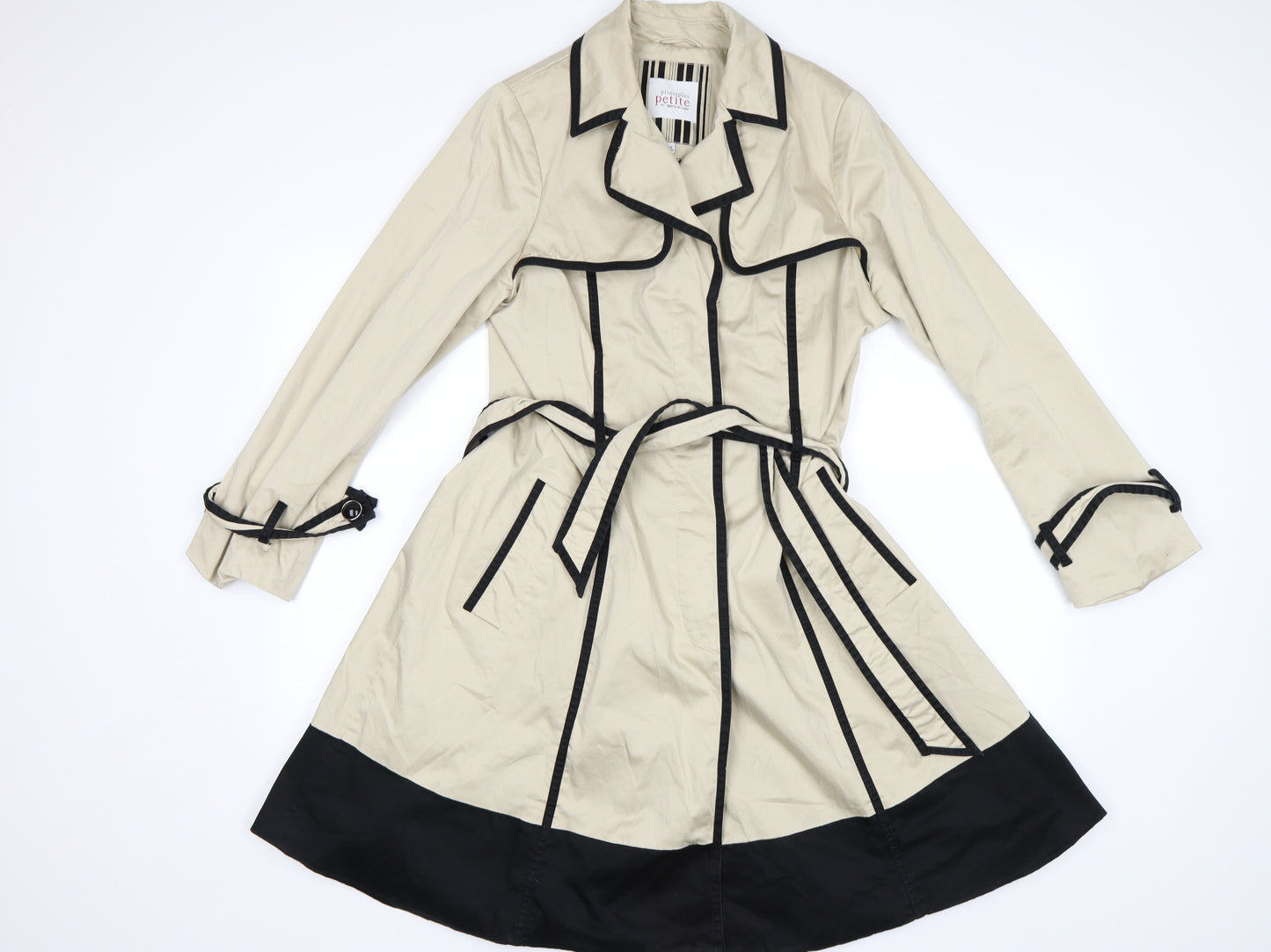 Principles Womens Beige   Trench Coat Coat Size 14