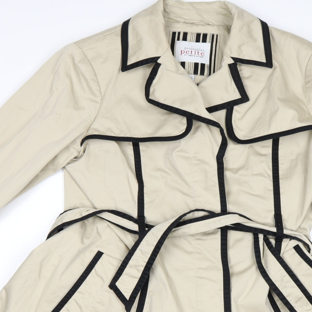 Principles Womens Beige   Trench Coat Coat Size 14