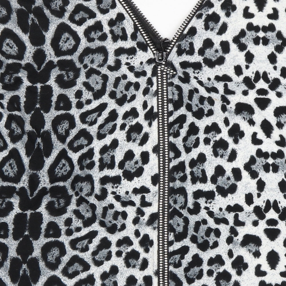Quiz Womens Grey Animal Print  Pullover Jumper Size S