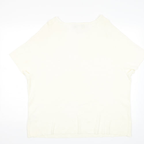 Sagharbour Womens Ivory   Pullover Jumper Size 2XL