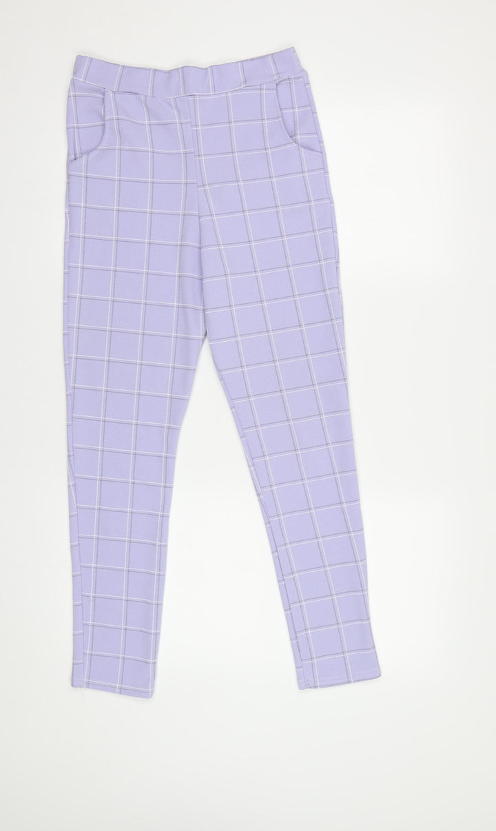 I SAW IT FIRST Womens Purple Check  Trousers  Size 8 L26 in