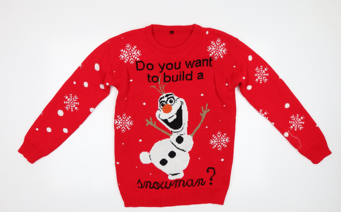 Preworn Womens Red   Pullover Jumper Size M  - Snowman Christmas