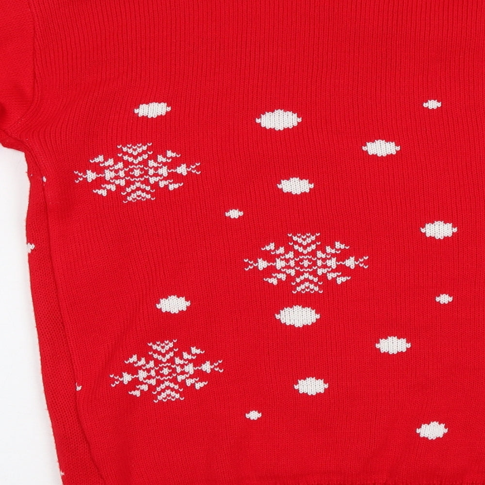 Preworn Womens Red   Pullover Jumper Size M  - Snowman Christmas