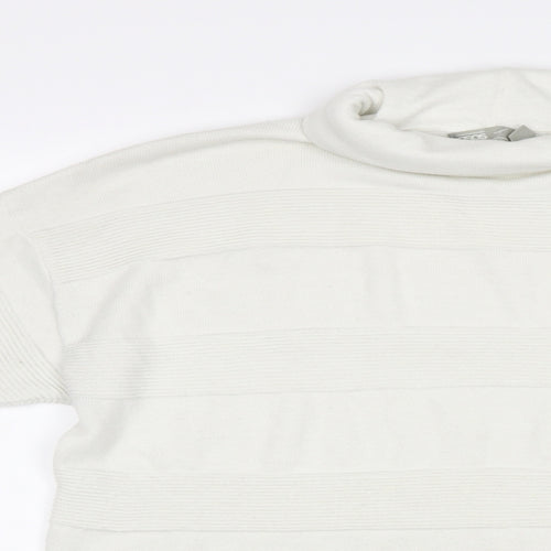 ASOS Womens White Striped  Pullover Jumper Size 8