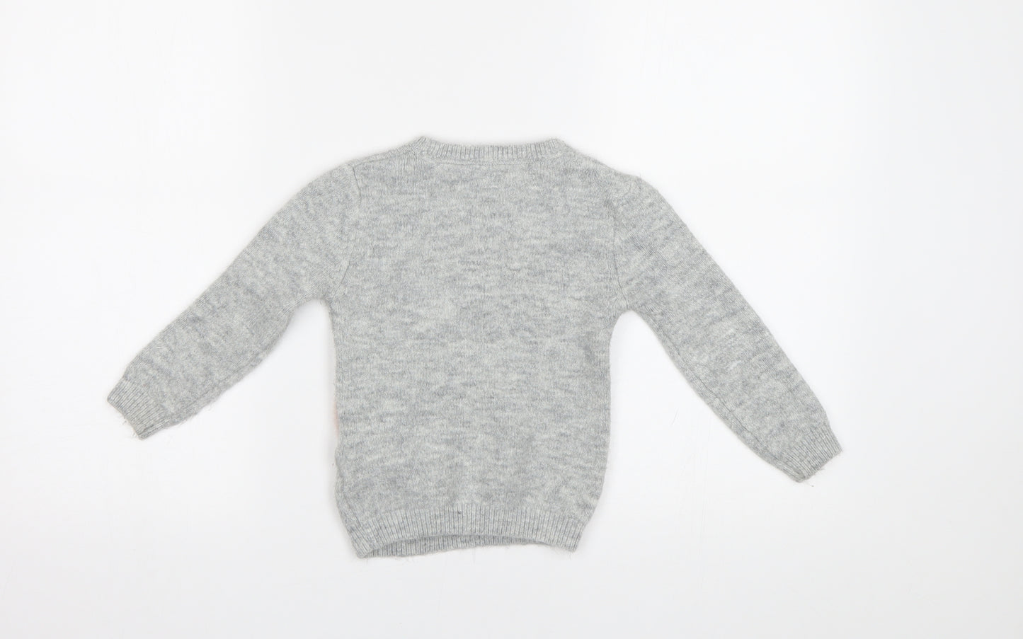 Primark Girls Grey   Pullover Jumper Size 4-5 Years  - Unicorn