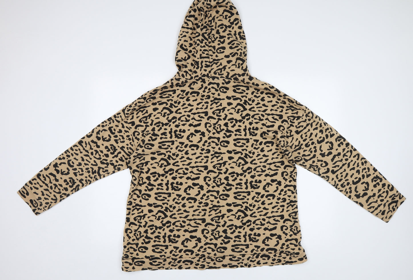 Papaya Womens Beige Animal Print  Pullover Hoodie Size L