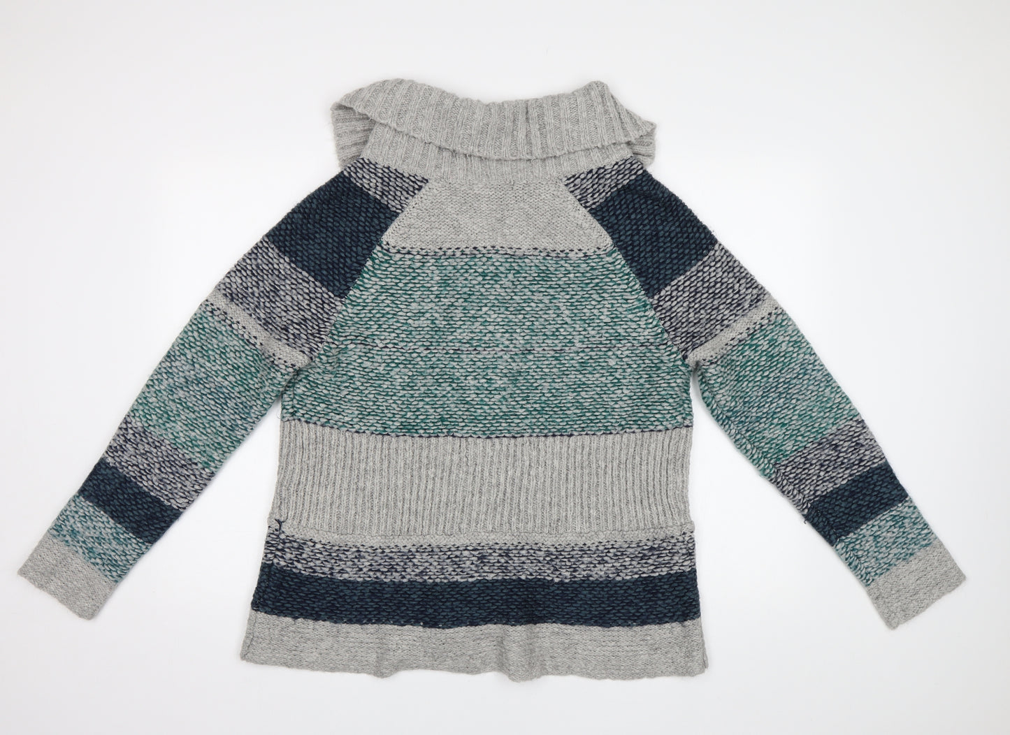 George Womens Green Striped  Cardigan Jumper Size 18
