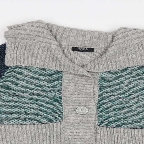 George Womens Green Striped  Cardigan Jumper Size 18