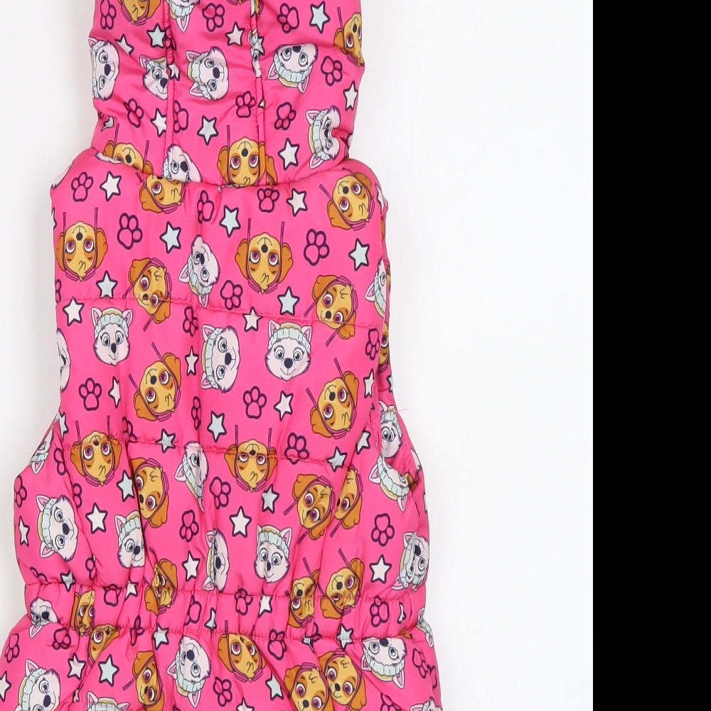 Tesco Girls Pink Geometric  Gilet Waistcoat Size 5-6 Years  - Paw Patrol