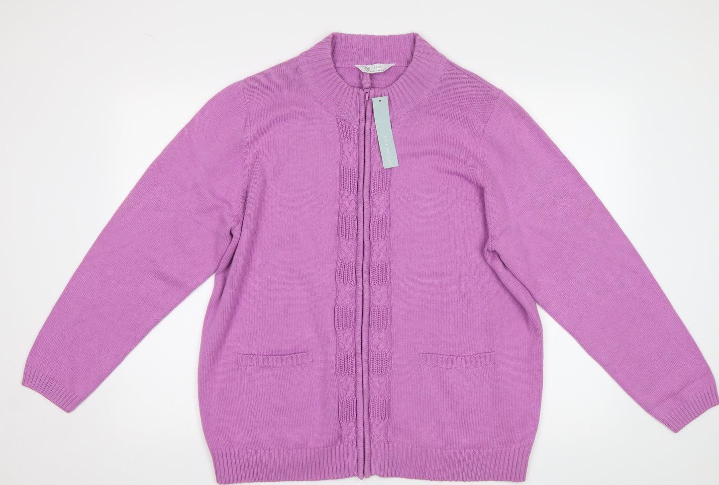 BHS Womens Purple   Cardigan Jumper Size 22