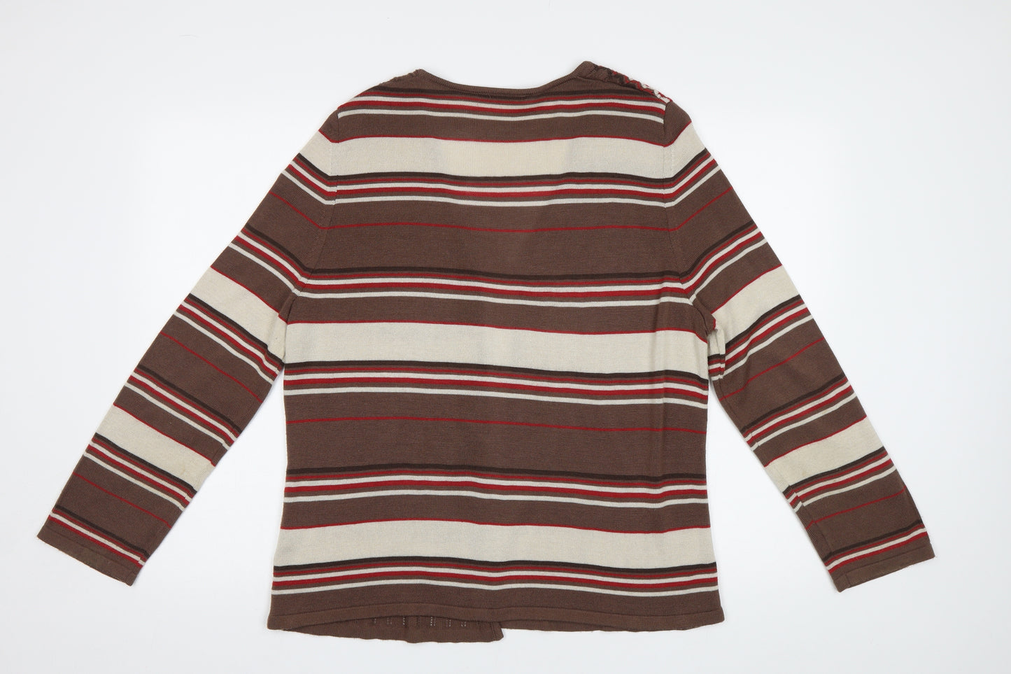 Evans Womens Red Striped  Cardigan Jumper Size 18