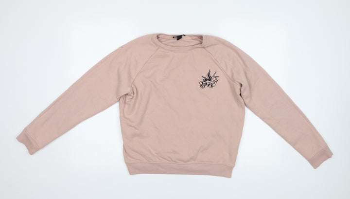 New Look Womens Pink Pullover Sweatshirt Size 14 - Love