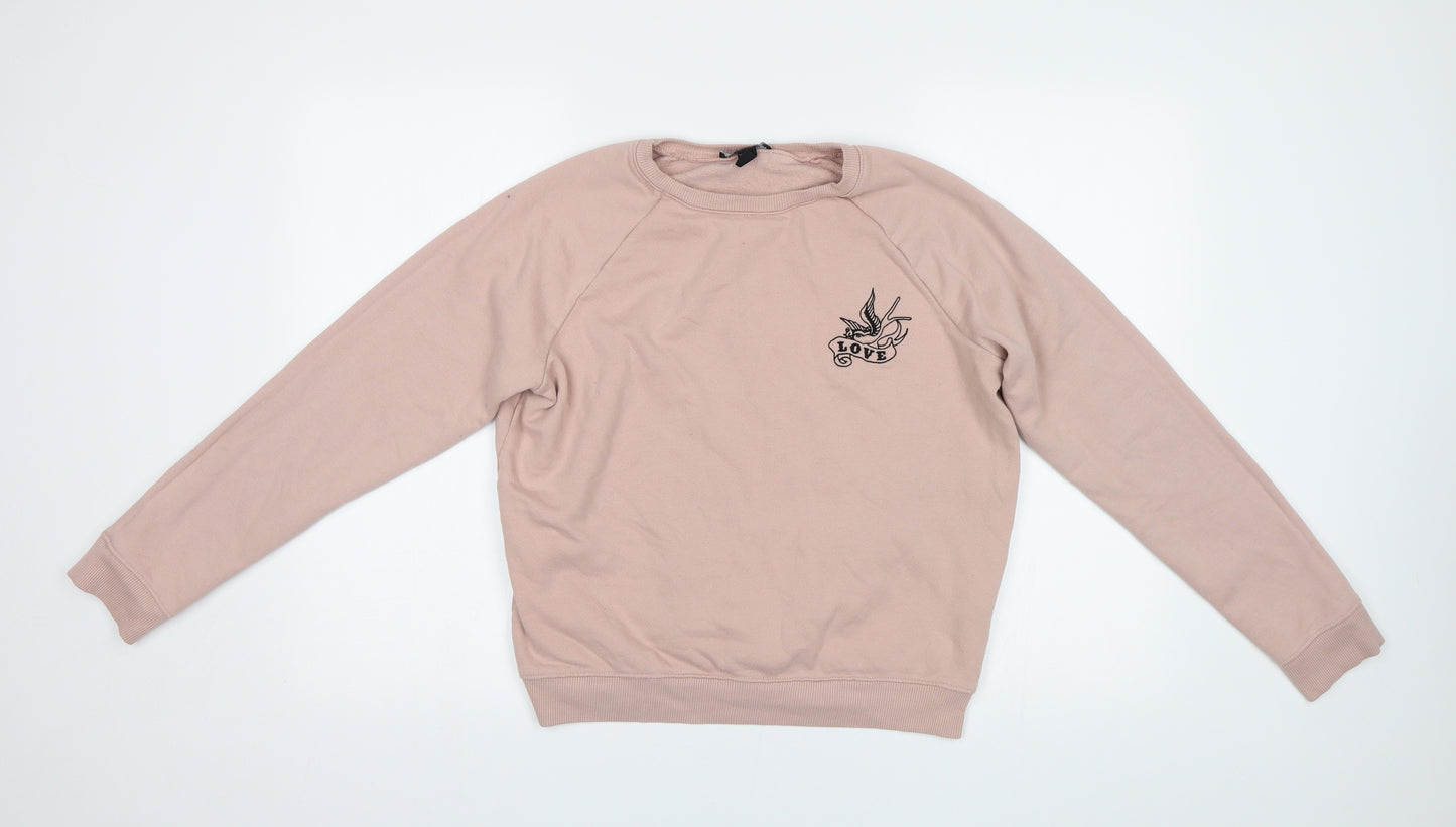 New Look Womens Pink   Pullover Sweatshirt Size 14  - Love