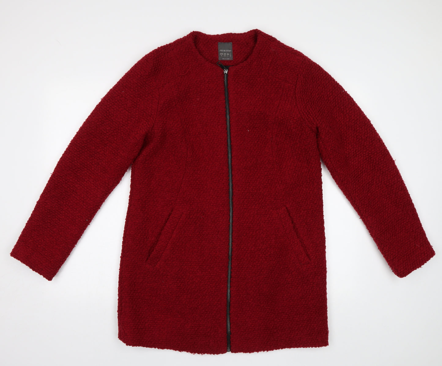 Primark Womens Red   Overcoat Coat Size 12