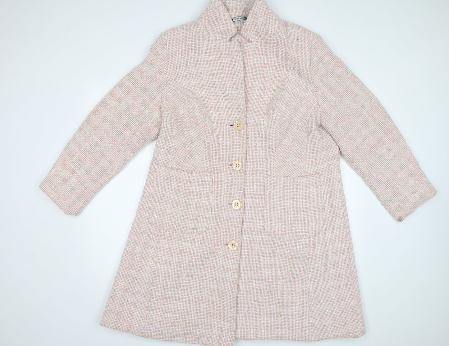 essence Womens Pink Check  Pea Coat Coat Size 20