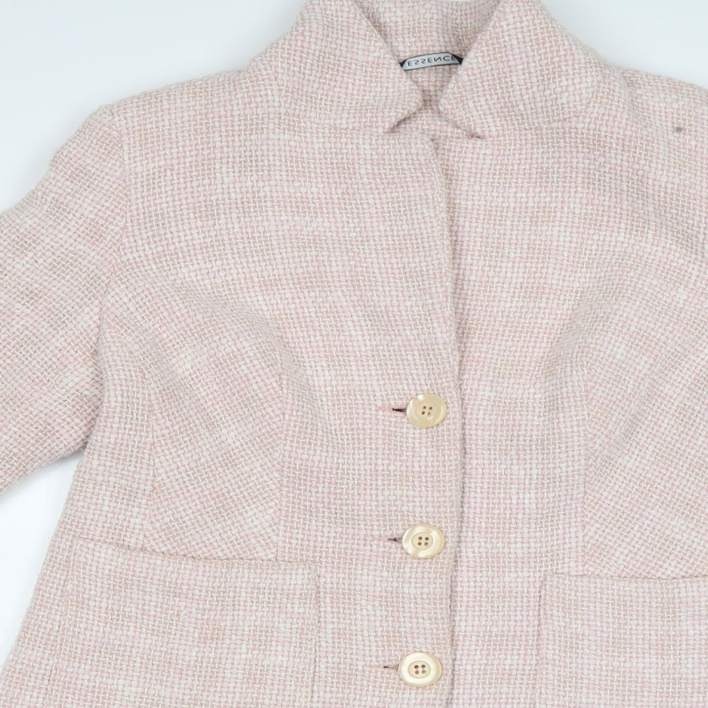 essence Womens Pink Check  Pea Coat Coat Size 20
