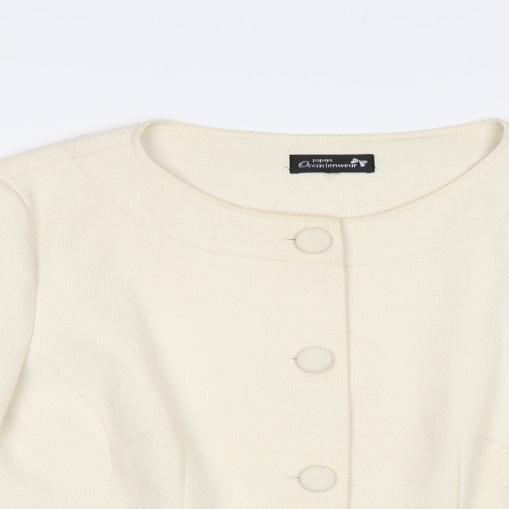 Papaya Womens Ivory   Jacket Blazer Size 20