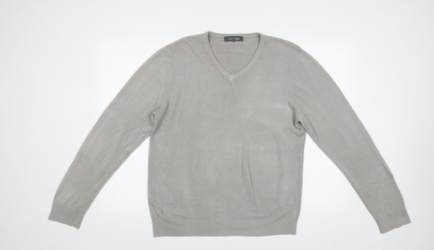 M&S Mens Grey   Pullover Jumper Size L