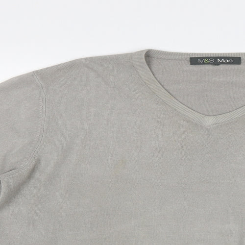 M&S Mens Grey   Pullover Jumper Size L