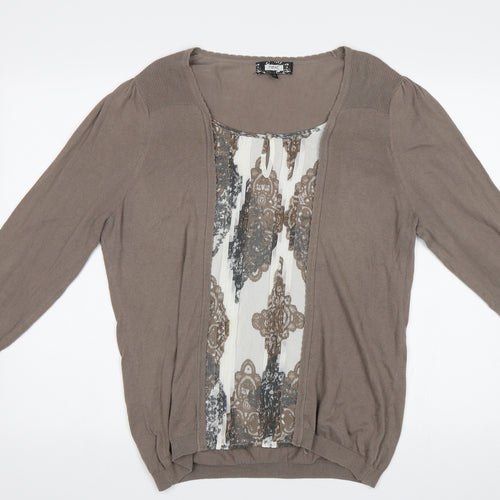 NEXT Womens Brown Paisley  Pullover Jumper Size 18