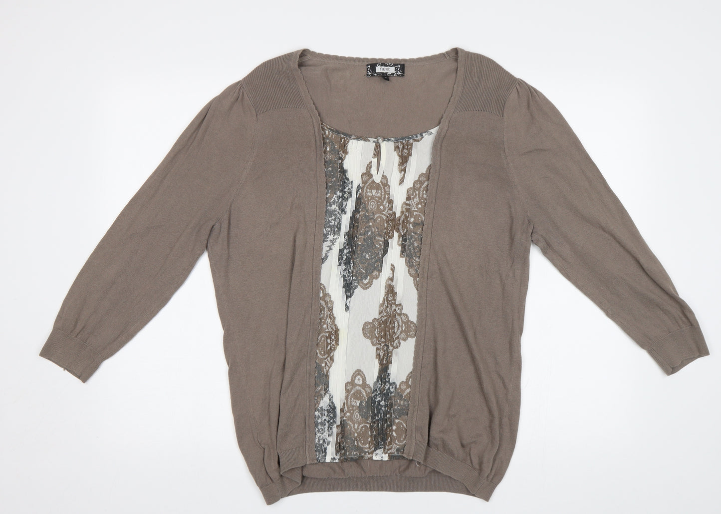 NEXT Womens Brown Paisley  Pullover Jumper Size 18