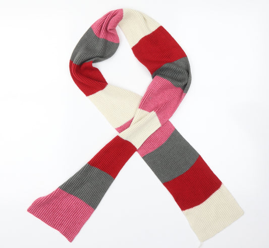 Front view of Preworn women’s multicoloured striped scarf