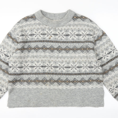 H&M Womens Multicoloured Argyle/Diamond  Pullover Jumper Size M