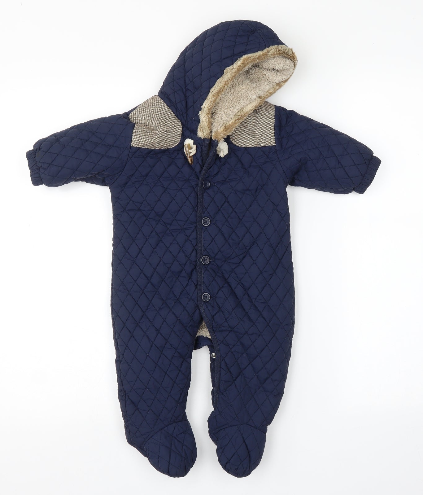 NEXT Boys Blue   Quilted Snowsuit Size 3-6 Months