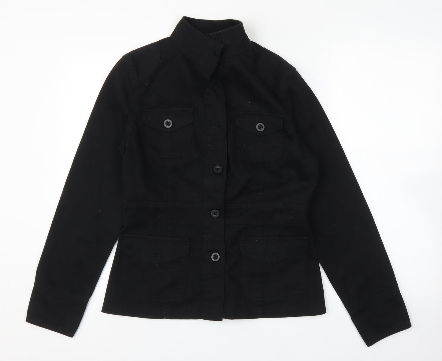 Casual Basix Womens Black   Basic Button-Up Size 12