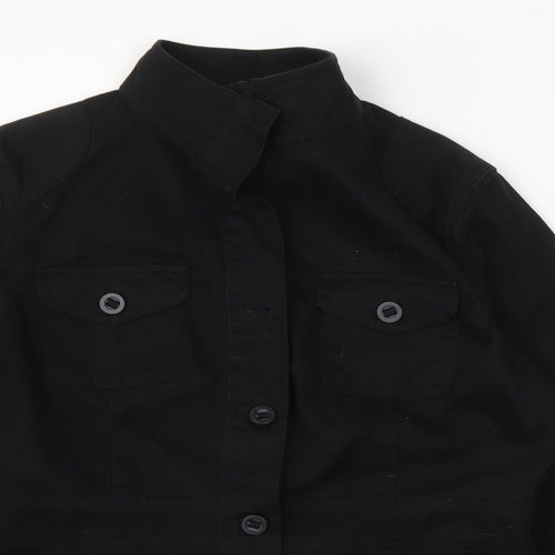 Casual Basix Womens Black   Basic Button-Up Size 12