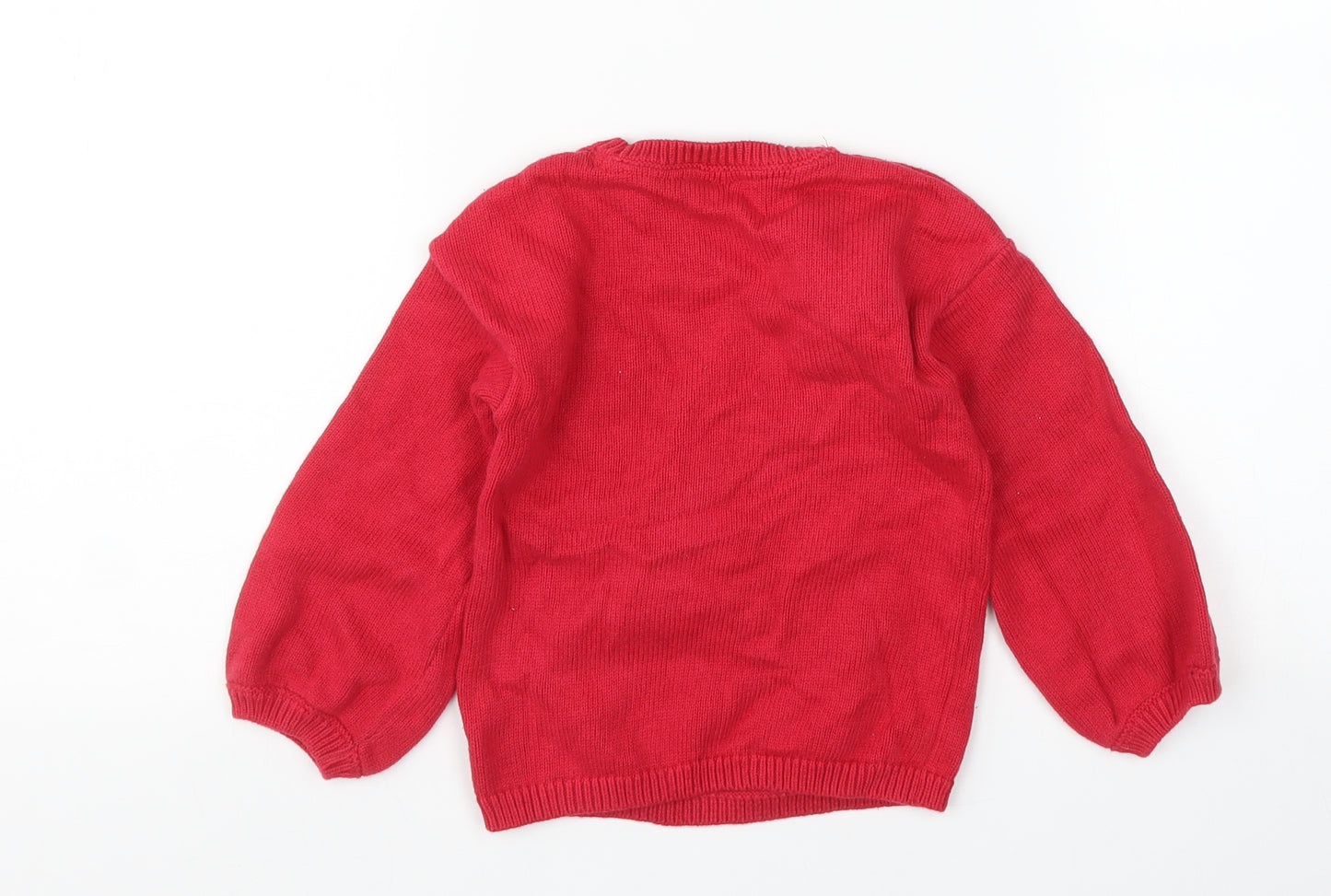 TU Girls Red   Pullover Jumper Size 18-24 Months  - Christmas