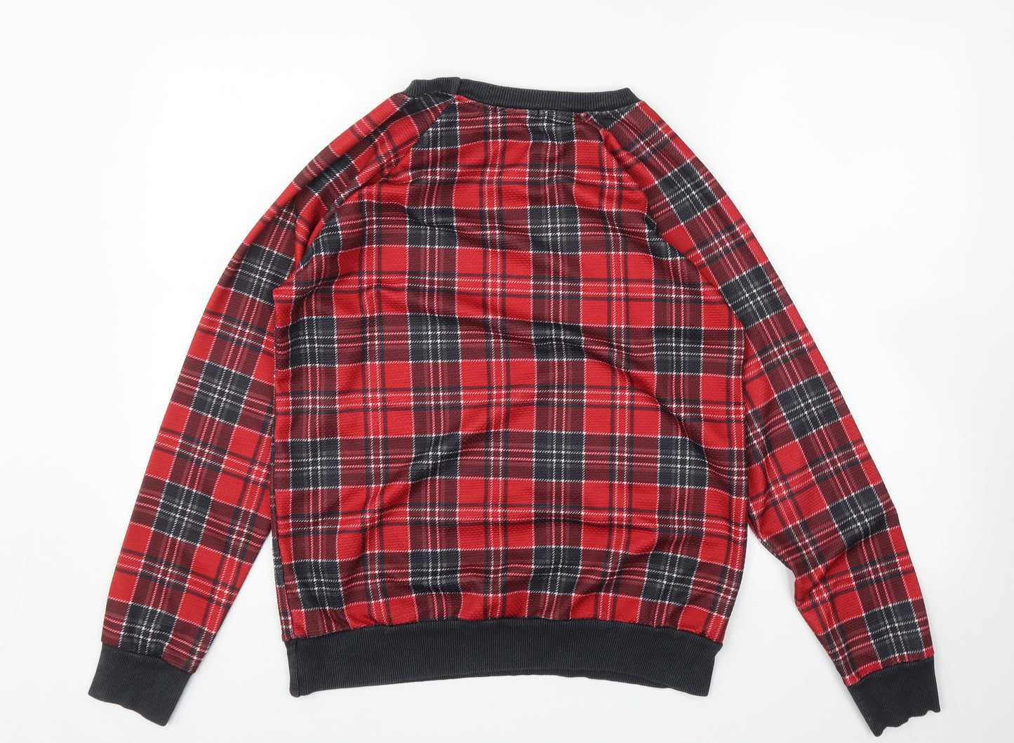 Glamour babe Womens Red Plaid  Top Pyjama Top Size 10