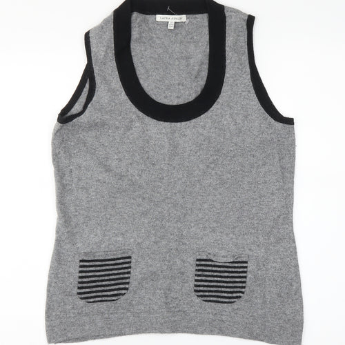 Laura Ashley Womens Grey   Vest Jumper Size 14
