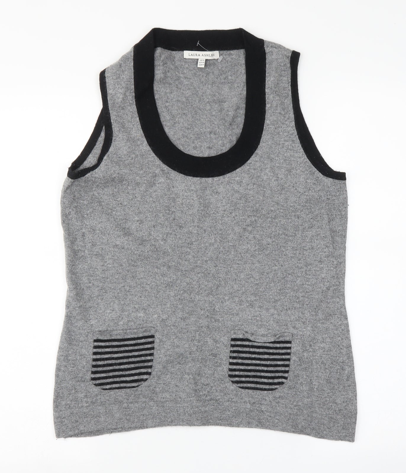 Laura Ashley Womens Grey   Vest Jumper Size 14
