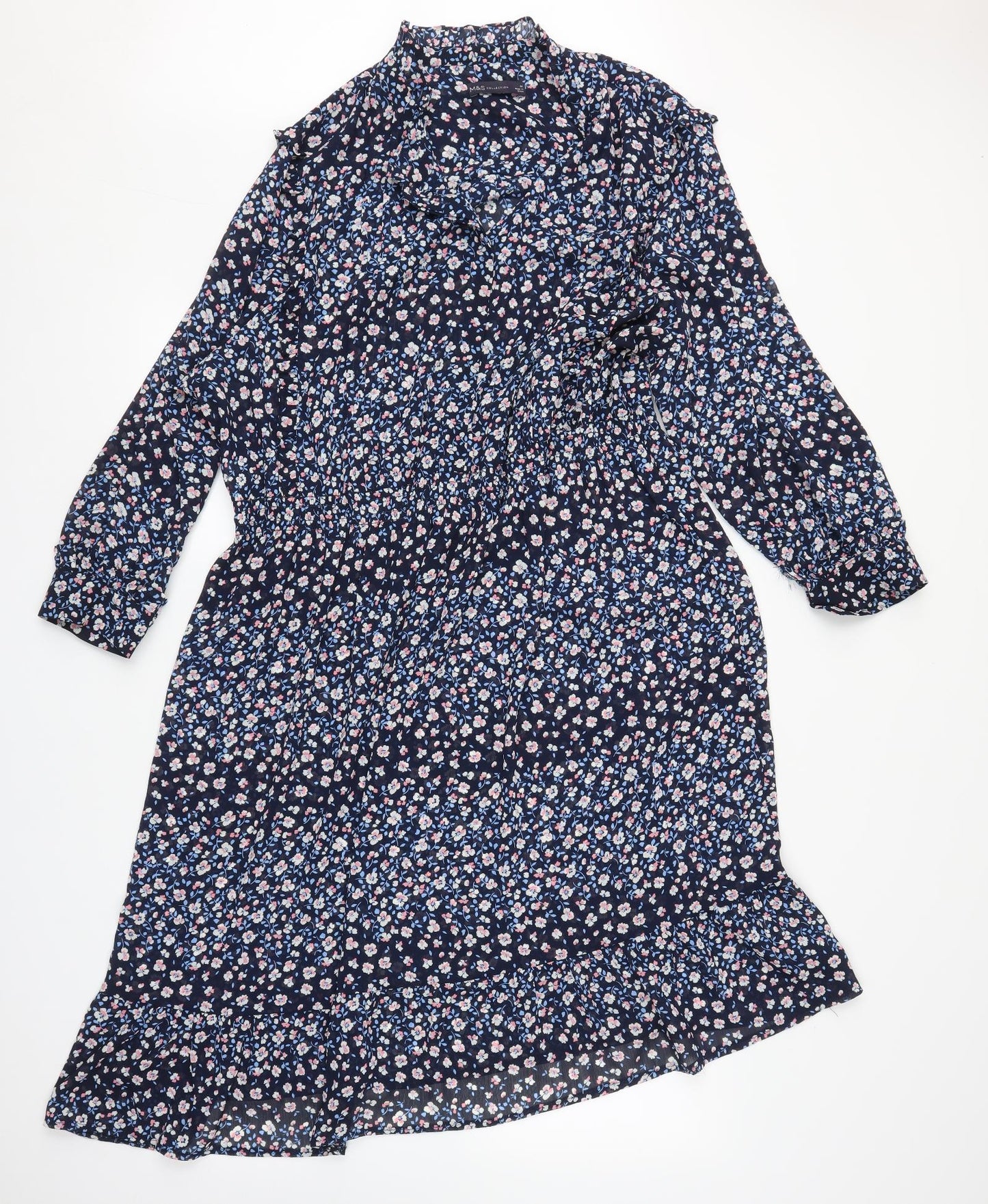 M&S Womens Multicoloured Floral  A-Line  Size 24