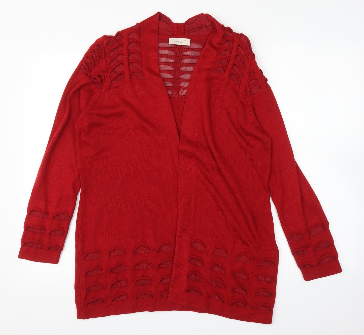 M&S Womens Red   Cardigan Jumper Size 16