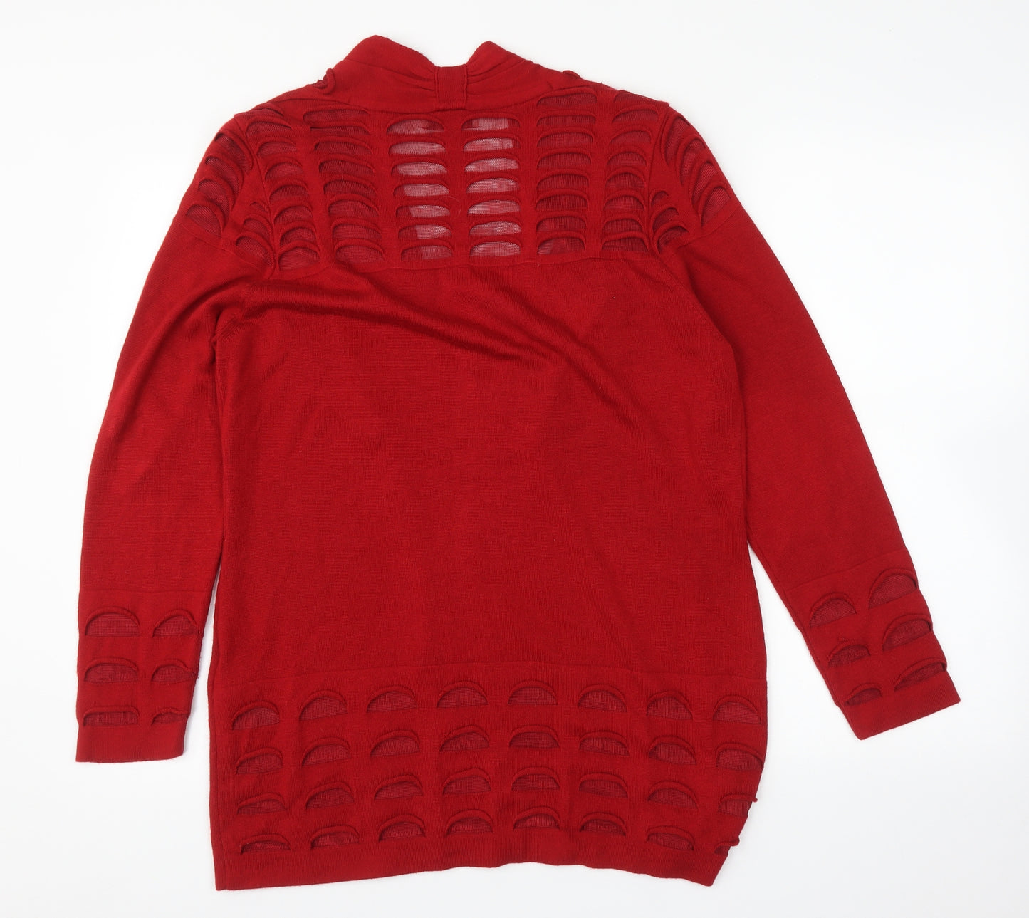 M&S Womens Red   Cardigan Jumper Size 16