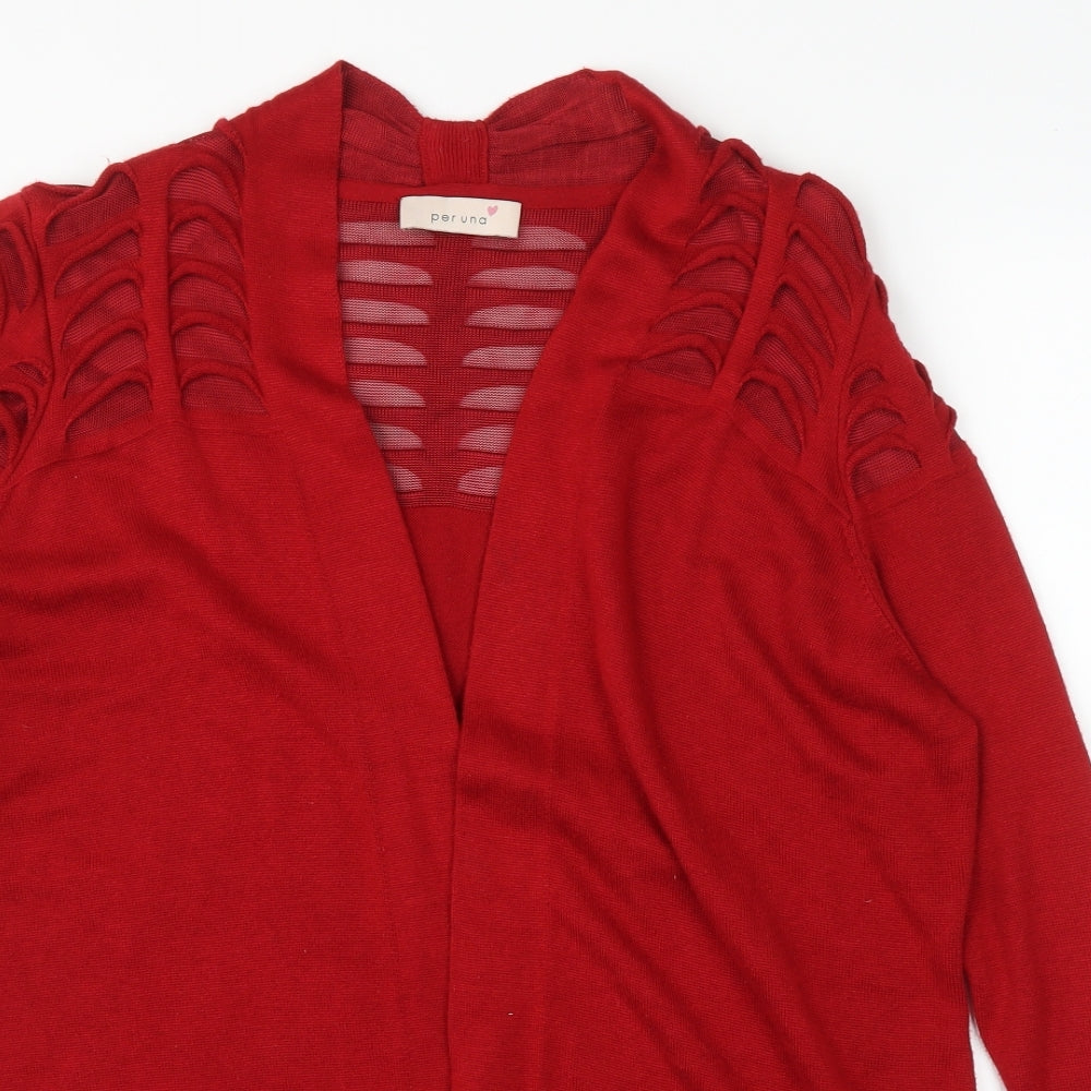 M&S Womens Red   Cardigan Jumper Size 16