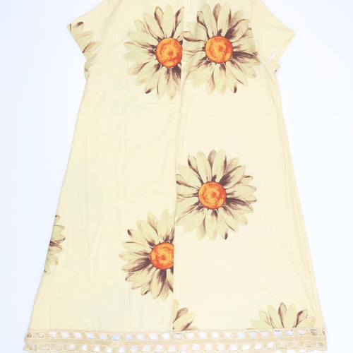 MissLook Womens Yellow Floral  A-Line  Size 3XL