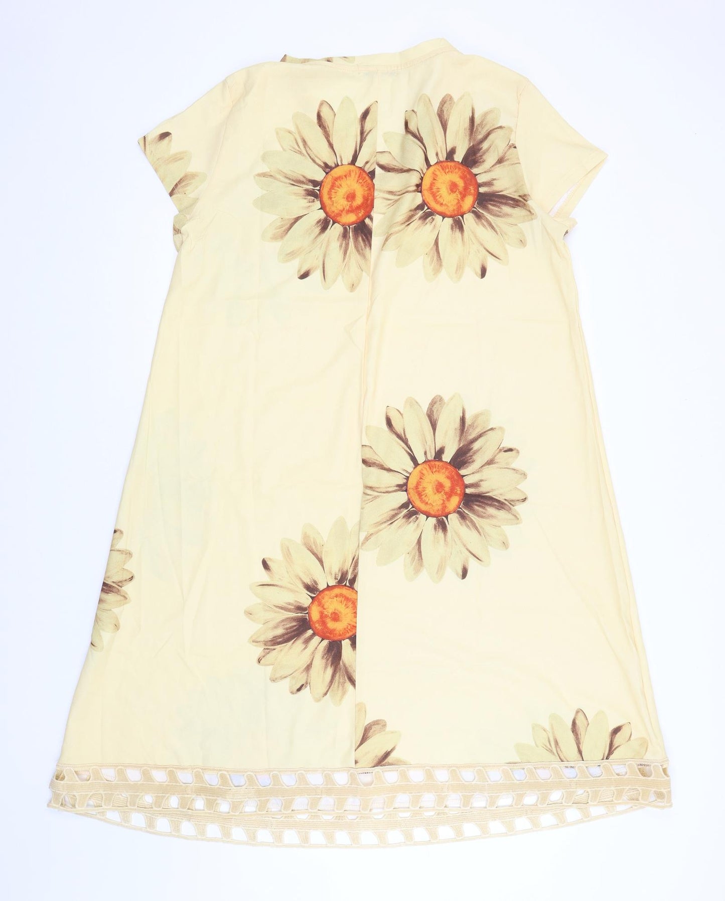 MissLook Womens Yellow Floral  A-Line  Size 3XL