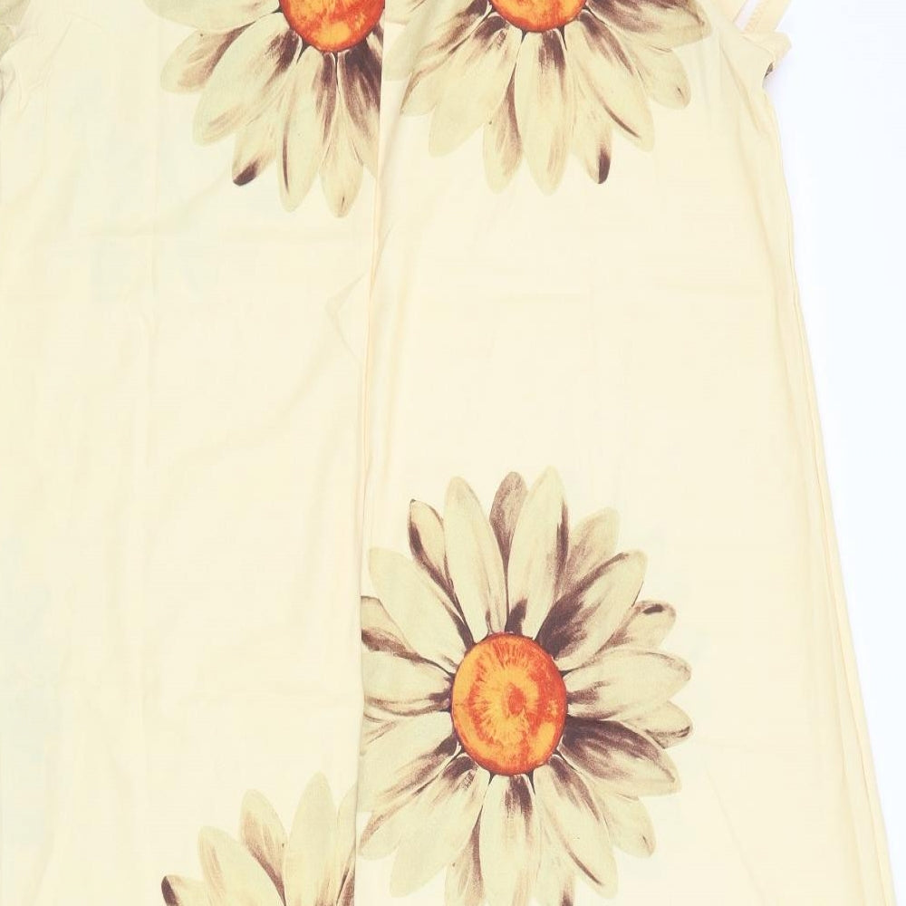 MissLook Womens Yellow Floral  A-Line  Size 3XL