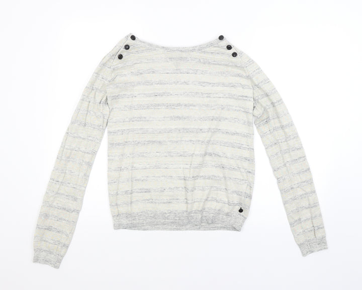 Scotch & Soda Womens Grey Striped Pullover Jumper