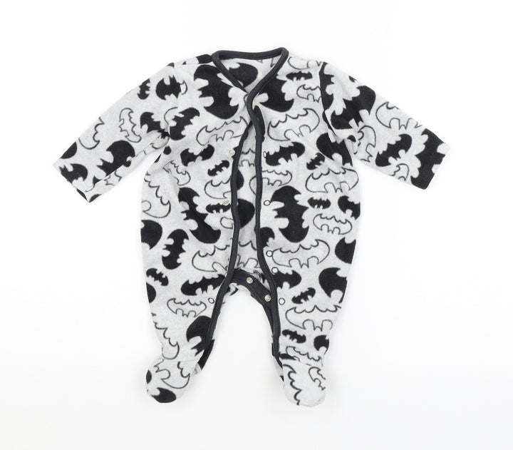 Preworn Baby Grey Geometric  Babygrow One-Piece   - BATMAN