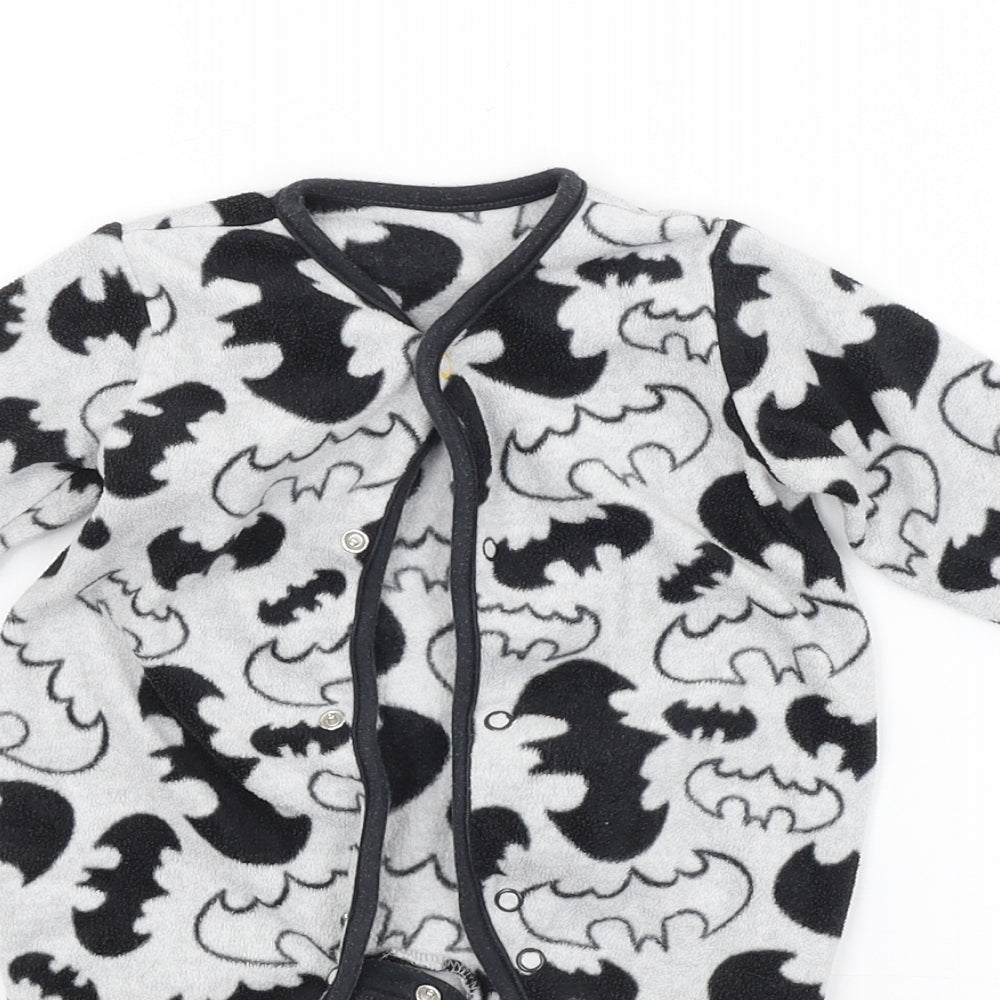 Preworn Baby Grey Geometric  Babygrow One-Piece   - BATMAN