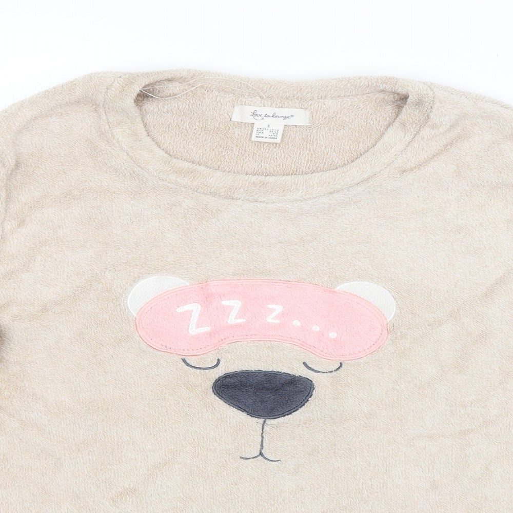 LOVE TO LOUNGE Womens Beige    Pyjama Top Size 10
