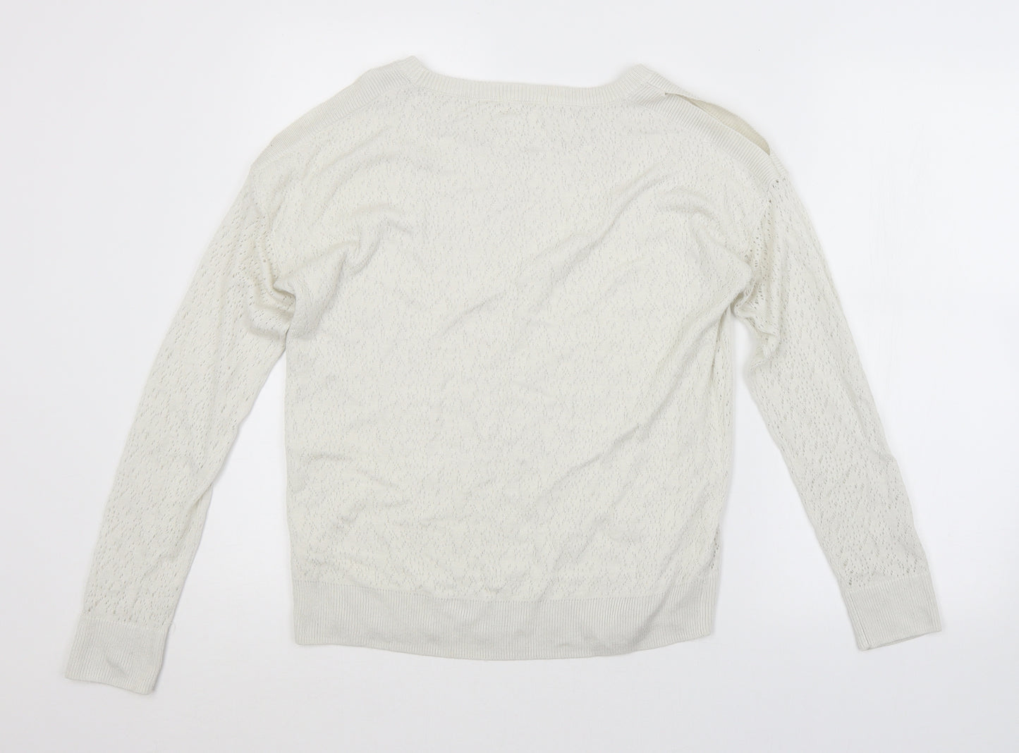 TU Womens White Argyle/Diamond  Pullover Jumper Size 12