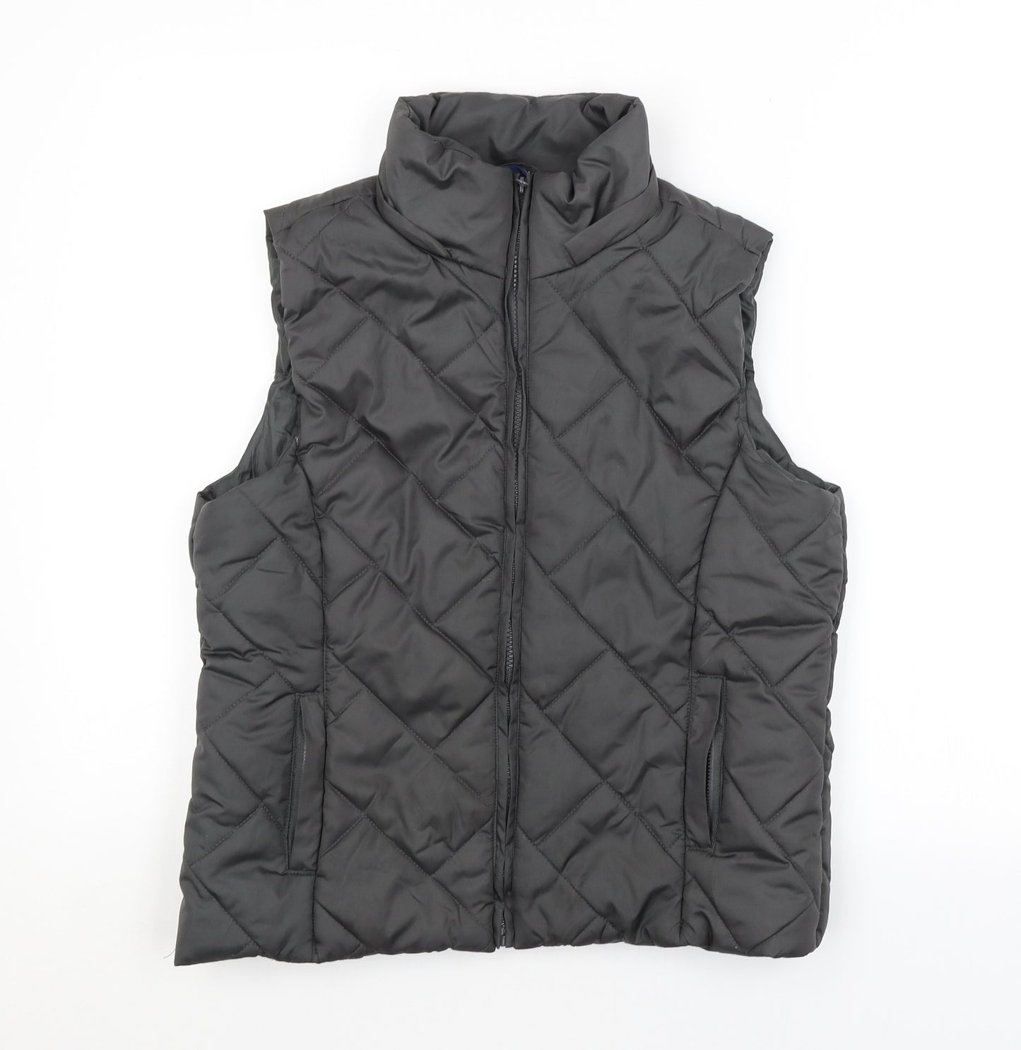 ESMARA Womens Grey Argyle/Diamond  Windbreaker Waistcoat Size 14